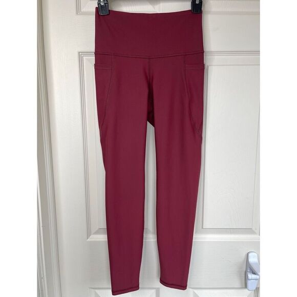 Old Navy High Rise Powersoft Side Pocket 7/8 Leggings (Scarlet Oak) - Small - Picture 4 of 13